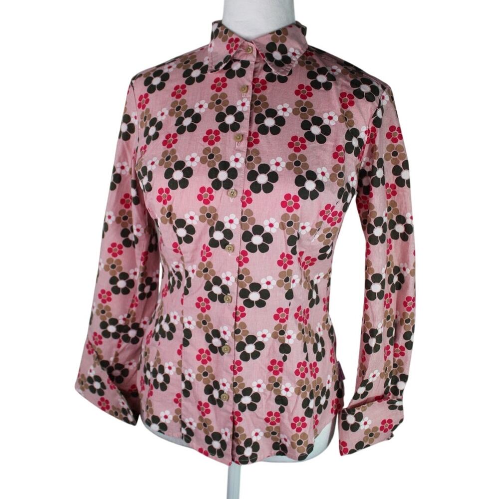 Vintage 90s Ben Sherman shirt daisy all over print long sleeve Small fitted